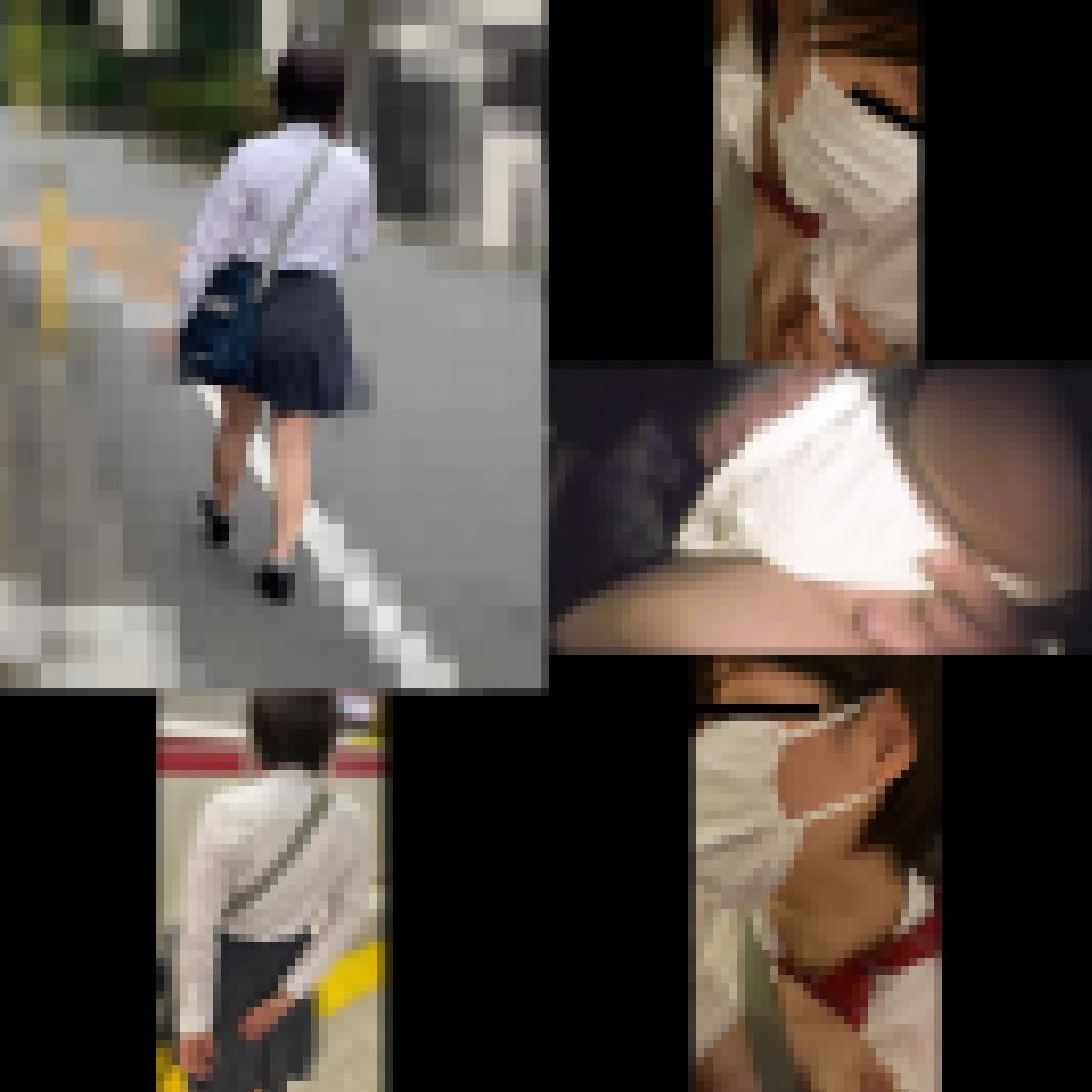 【音声有/粘着痴漢】満員電車で喘ぐあの紐P女〇高生を仲間4人で待ち伏せして狙い撃ち。 サンプル画像