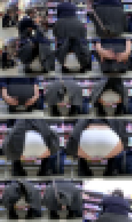 【鬼畜スカートめくりSP28無修正】～めくって食い込みPモロ出し制服女子盗撮動画～　サンプル画像3