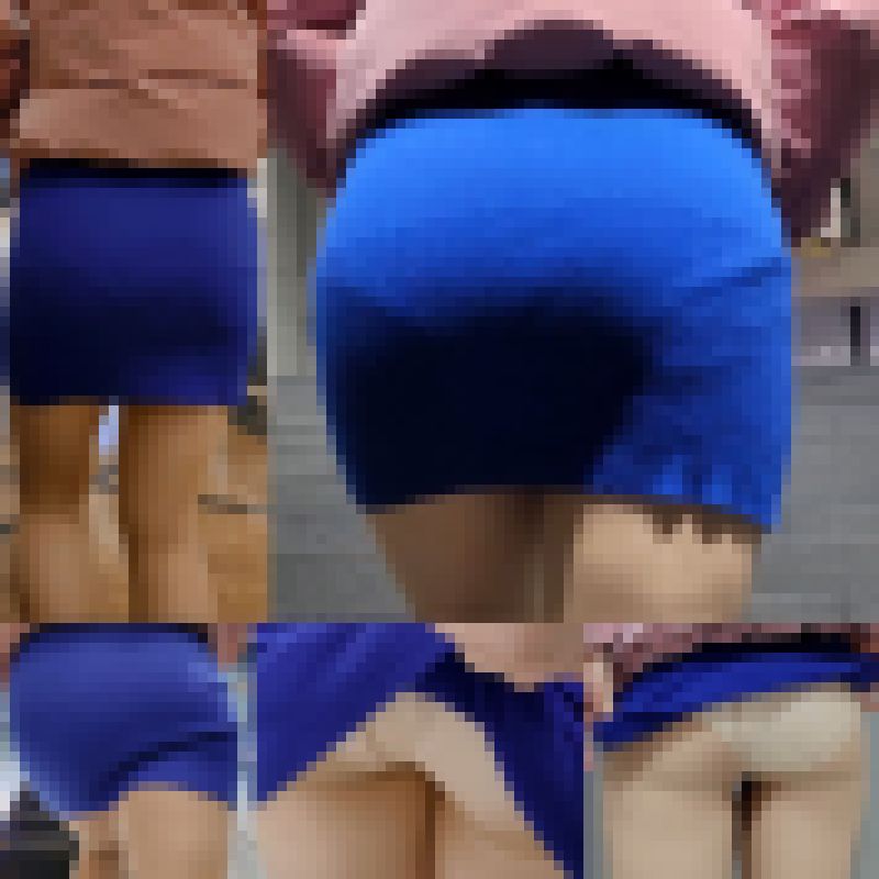 【青ニットミニワンピ】デカ尻の風俗嬢にお出掛け先でセクハラ サンプル画像