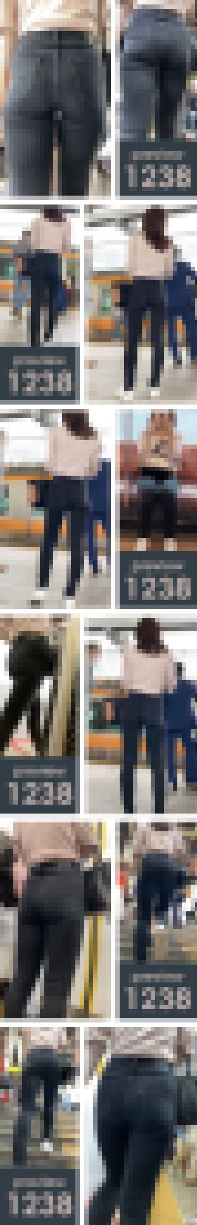 【1238】黒のリーバイスだから最高なんじゃなくて美尻だから最高なんです！ピチピチ黒スキニージーンズ女子　サンプル画像1