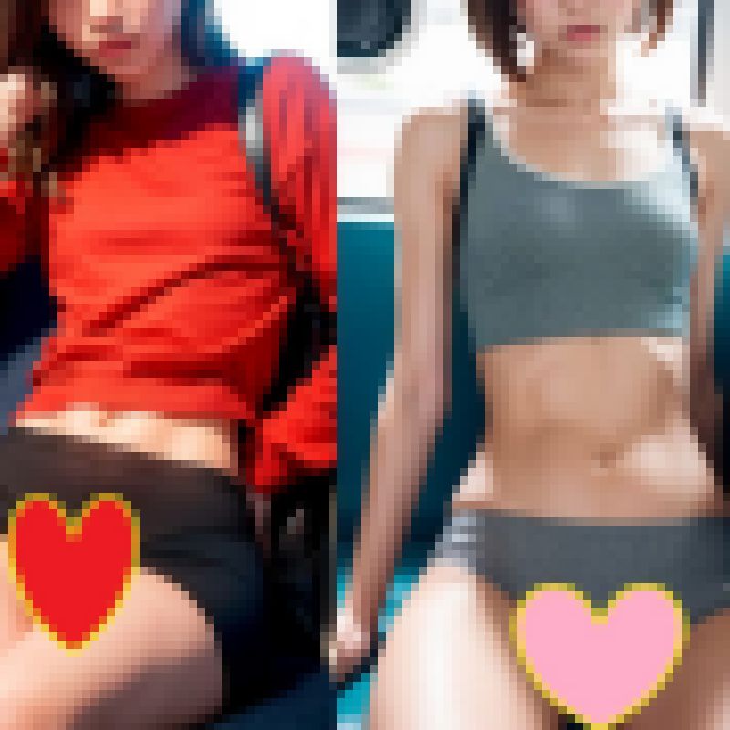 【実写風】電車内でなぜかパンツ丸出しの女の子を撮影してきたｗｗ サンプル画像
