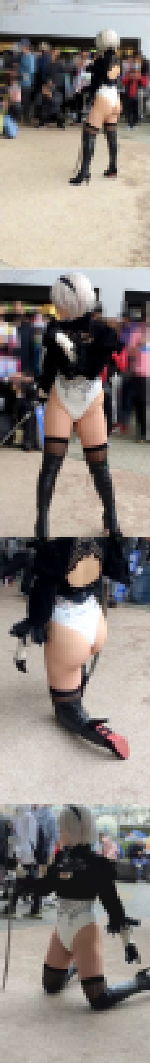 【変態レオタードコス♡】股間もデカケツも露出しまくり♡バックで突きたい最強のムチムチ2Bレイヤー様【美尻　サンプル画像2