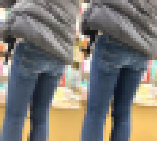 一見地味目な奥様の冬服に隠された理想すぎる紺スキニーデニム 前編【街中風景041】 サンプル画像1