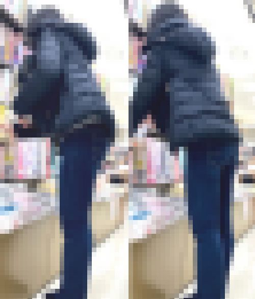 一見地味目な奥様の冬服に隠された理想すぎる紺スキニーデニム 前編【街中風景041】 サンプル画像2
