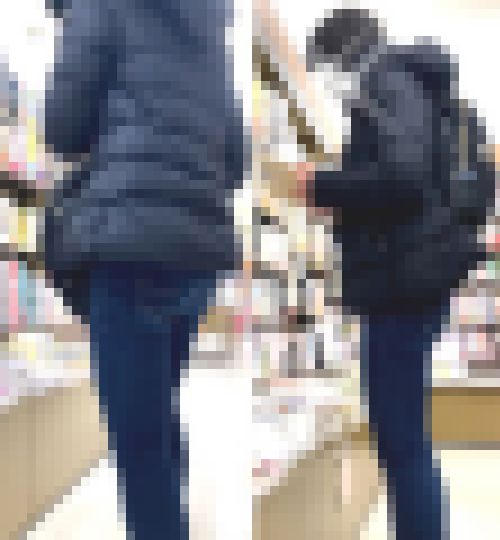 一見地味目な奥様の冬服に隠された理想すぎる紺スキニーデニム 前編【街中風景041】 サンプル画像3