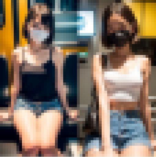 【実写風】♪完全新作♪マスク女子+ホットパンツ【電車対面バレ風】 サンプル画像