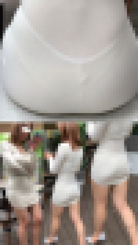 高画質 極上美人のタイトミニの透けパン・デカ尻３　サンプル画像3