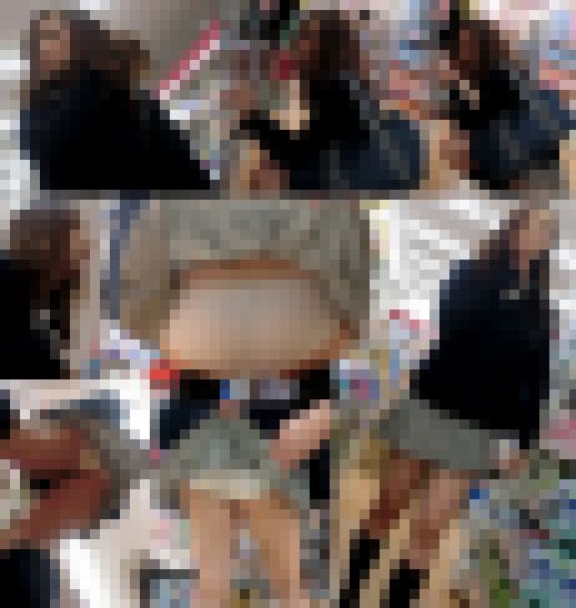 【鬼畜スカートめくり45】無防備制服ギャルがめくられ透けPもろ出し！店内で下半身丸出しめくり　サンプル画像2