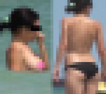 【フルHD】海水浴場で突然ブラを外して！２４ ノーブラ乳揺れ サンプル画像