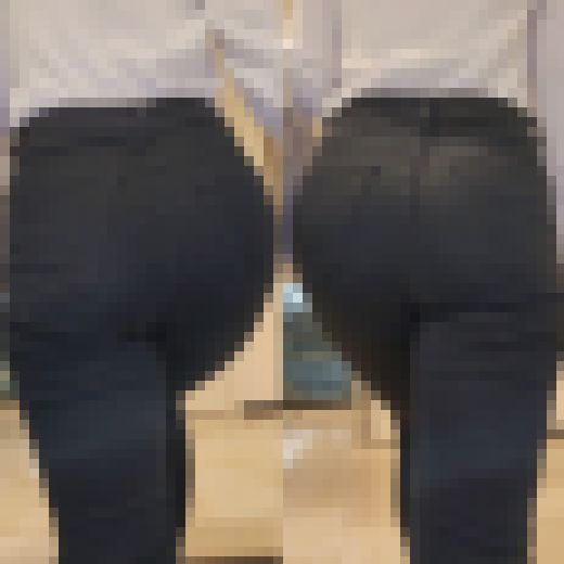 【ピチピチ黒デニム】透けブラさせまくる巨尻お姉さん3　サンプル画像1