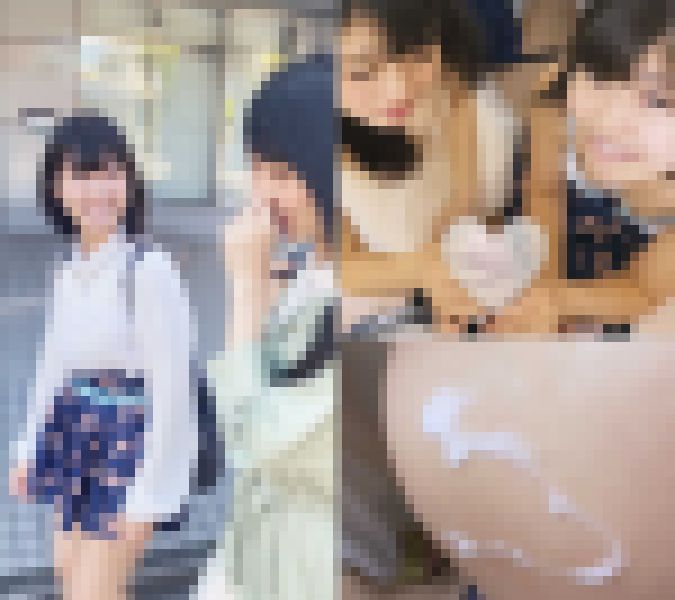 【交渉痴漢】豊○区の私立女子大生2人組にキャンパス内の階段の踊り場でぶっかけ サンプル画像