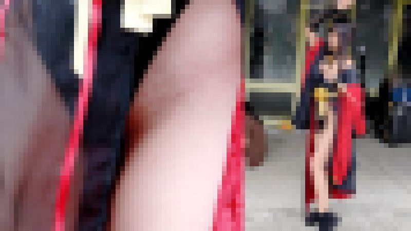 【剃り跡♡】ハイレグ忍者の股間は隙だらけ♪拡大したらえっちなものが撮れました【鼠径部♡】 サンプル画像