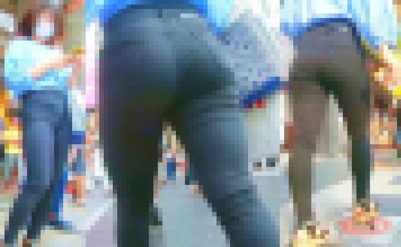 No.840プリっと美尻がスキニーからクッキリ！フリフリ止まらない腰つきにこちらのアンテナも元気になるお嬢さん サンプル画像