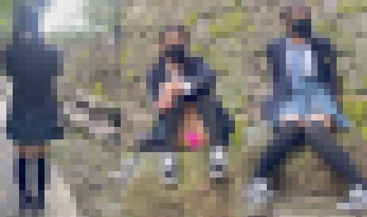 女子校生盗撮日記28 青チェック童顔ツインテール女子校生を野外で盗撮【※声出し有り】　サンプル画像2