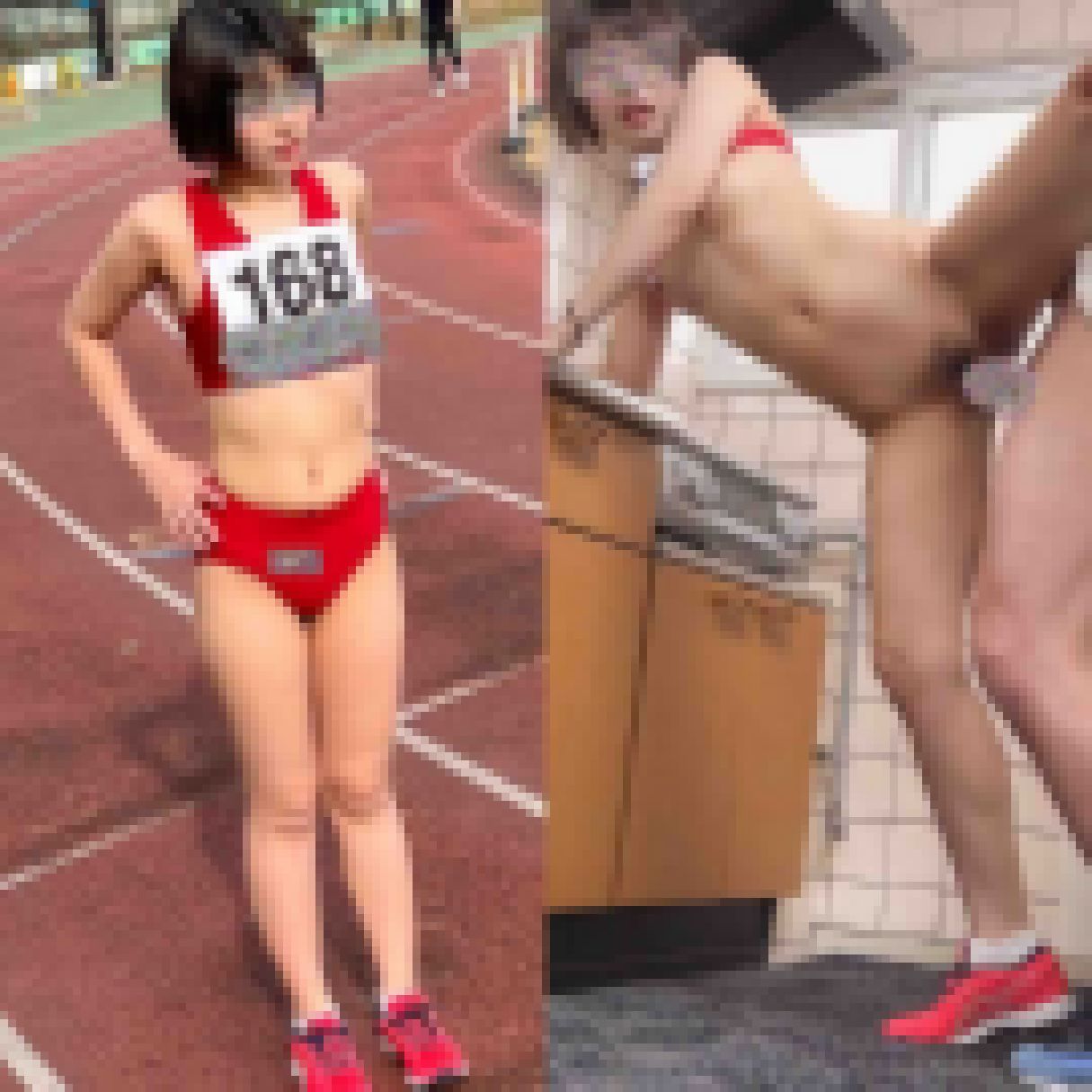 女性陸上選手盗撮チカン① 2023年某春季大会800m関東地区予選出場≪鍛え上げられた身体観察→競技場施設内で過激すぎる性交≫ サンプル画像