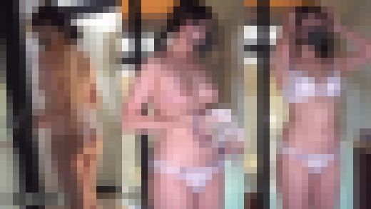 巨乳娘の露天風呂入浴・温泉女子ひとり旅(1)逆さ撮りパンチラ、生着替えブラジャー盗撮編 サンプル画像