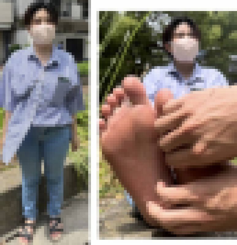 22歳24.5cm色白清楚系美女激弱足裏くすぐり！3分18秒 サンプル画像