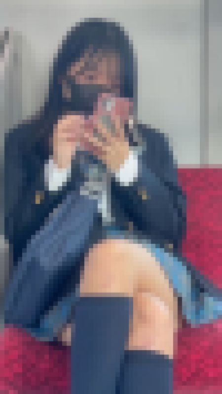 女子校生盗撮日記40 青チェック苺パンツ女子校生を電車内とトイレ内で盗撮 サンプル画像