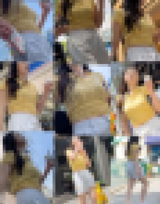 【プレミアムクラス】重そうな巨乳が揺れる！アイス片手の着衣巨乳様に密着！　サンプル画像1