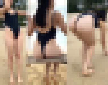 高画質 海水浴場のとんでもないハイレグ 3、4、5のセット サンプル画像