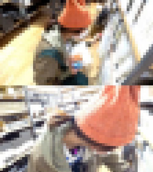 #343 メガネ女子が屈んだ隙に一気に胸元に突っ込む匠の技【胸ちら】 サンプル画像
