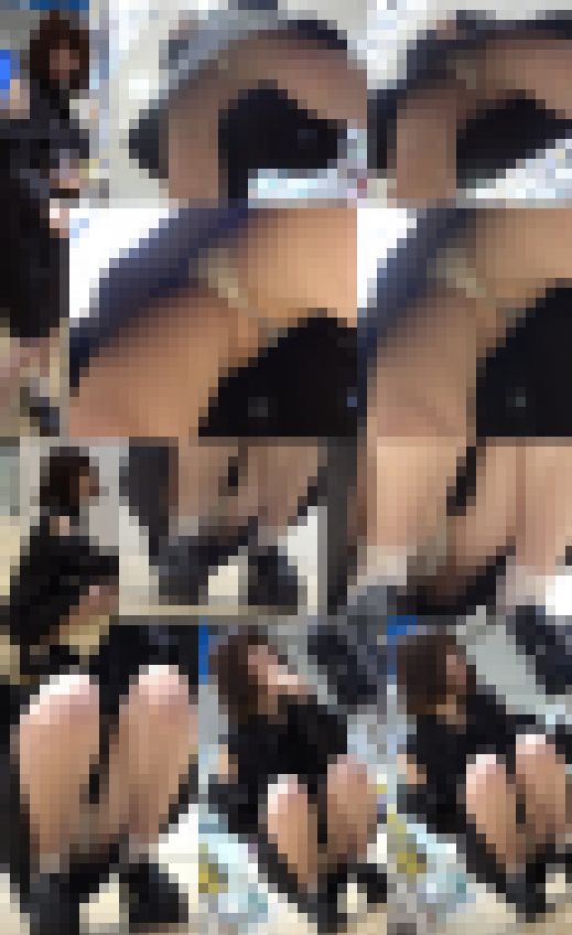 可愛いボブ女子のモロ見え逆さ撮り＋無防備M字パンチラ盗撮　サンプル画像3