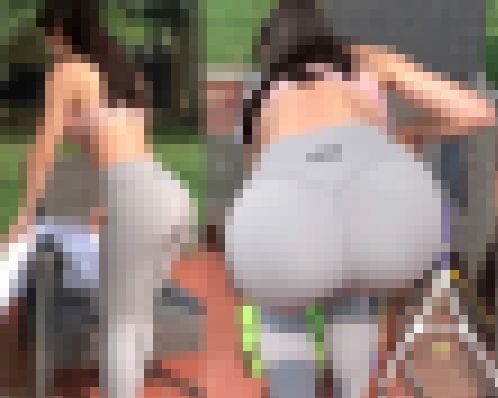 【高画質】汗ばんだ胸の谷間とピタパン尻！テニスの練習　サンプル画像1