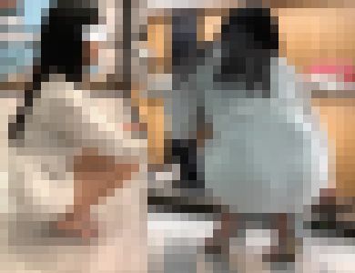 高画質 美人の透けタイトミニ４！しゃがみ透けパン サンプル画像