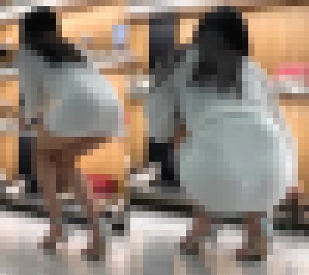 高画質 美人の透けタイトミニ４！しゃがみ透けパン　サンプル画像3