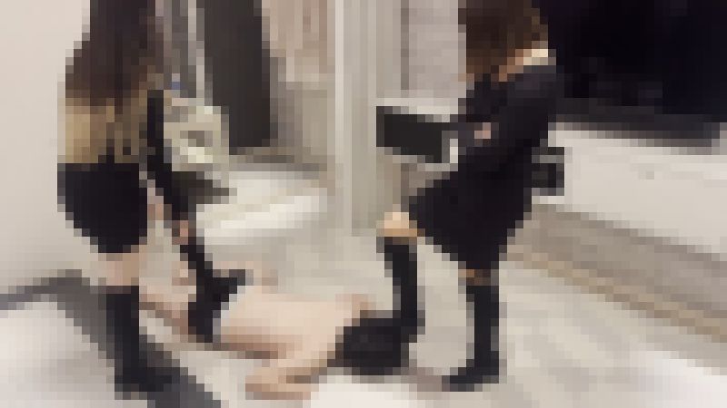 【閲覧注意】超絶罵倒！名古屋のドS女子まき様＆はいね様によるニーハイブーツでの蹴り＆踏みでM男徹底処刑 サンプル画像