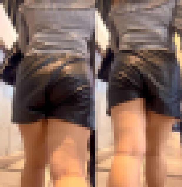 ぽっちゃりしてるけどレザーショートパンツがムチムチな美女 サンプル画像