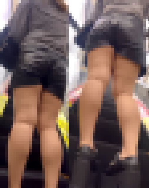 ぽっちゃりしてるけどレザーショートパンツがムチムチな美女　サンプル画像2