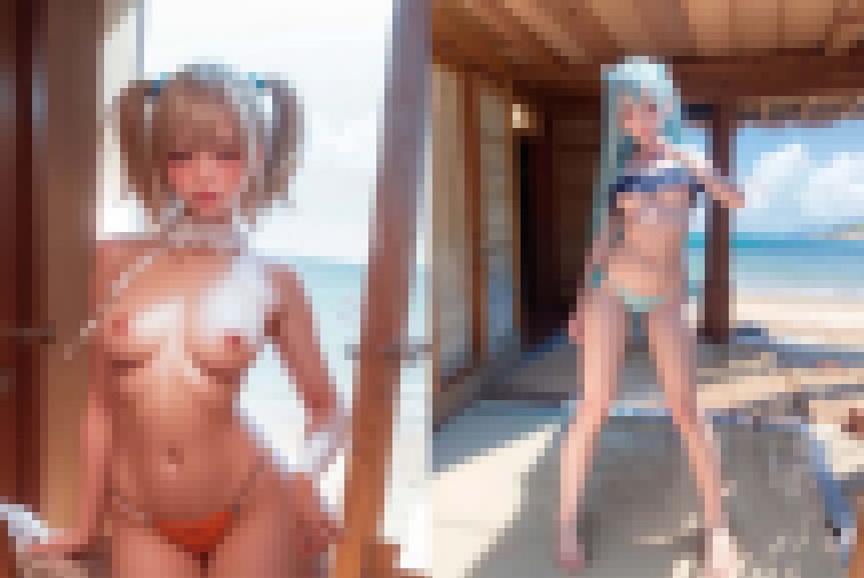 【有り得ない水着撮影会】グラビアアイドル、コスプレイヤーにも負けない豪奢な○○丸見え！【1920x2560超高解像度50枚入り】 サンプル画像