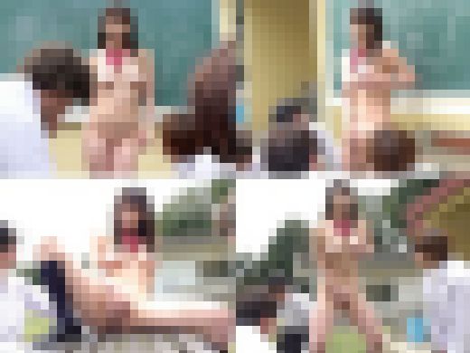 【露出狂制服女子②】顔面でヌケる可愛さの優等生は露出狂だった!級友たちの前で潮吹きオナニーで露出狂を告白!写真部に囲まれ同級生と サンプル画像1