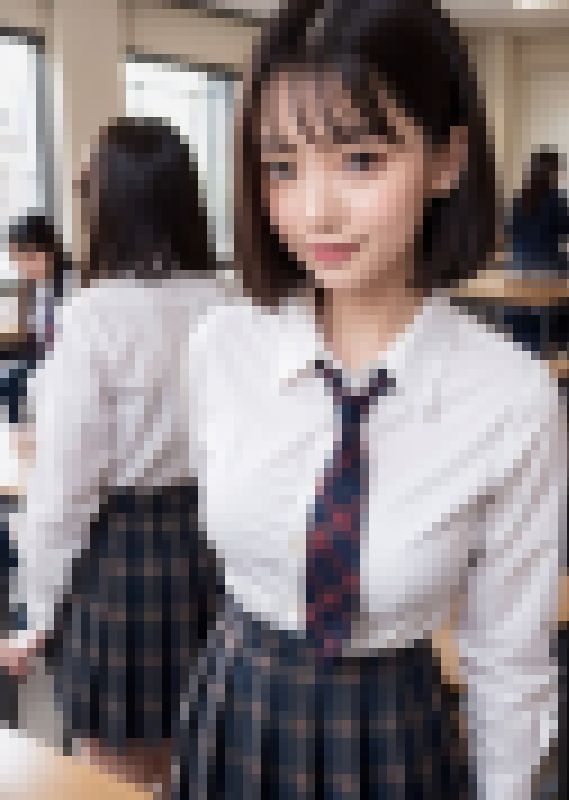 学校で撮影した低身長で華奢な制服フォト サンプル画像