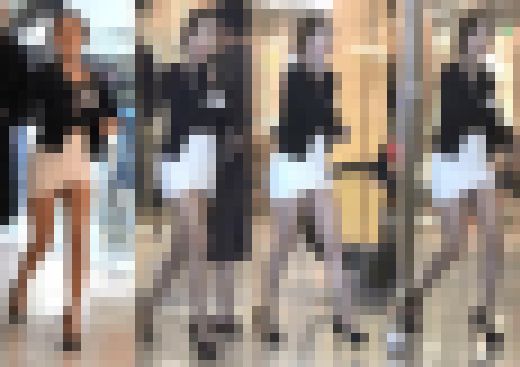 【盗撮！】前スリットスカートって、動くたびにパンチラしちゃいそうでエロイwww！！　サンプル画像2