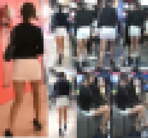 【盗撮！】前スリットスカートって、動くたびにパンチラしちゃいそうでエロイwww！！　サンプル画像3