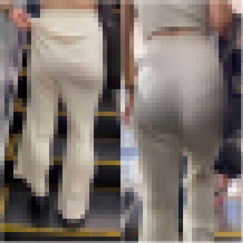 「透けまくるリブニットパンツスタイル(2名)」 サンプル画像