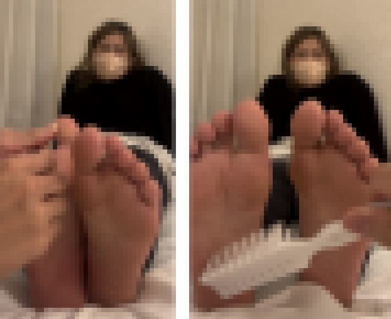 26歳25cm激弱足裏、膝くすぐり!3分34秒 サンプル画像
