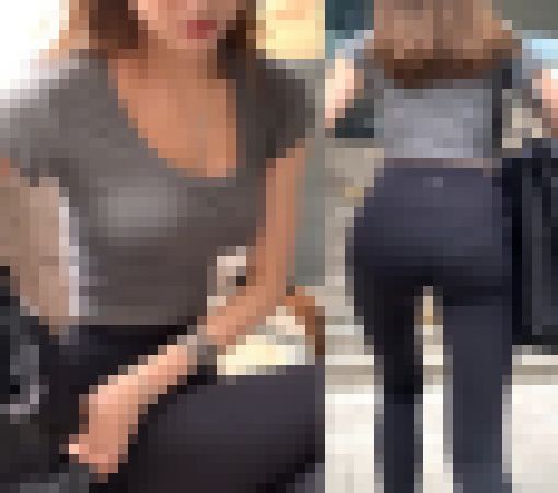 高画質 パンツライン尻のスレンダー巨乳美人　サンプル画像1