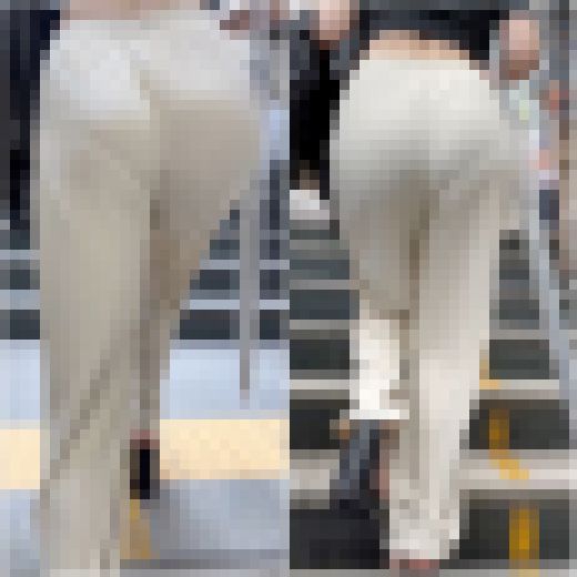 「圧巻のリブパンツ！激しくプルップル揺れ動く尻肉(2名)」　サンプル画像1