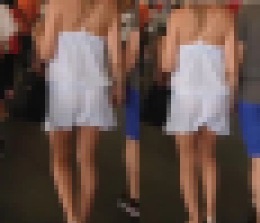 【お尻の肉厚感が半端ないお姉さんの喰い込みTバックを盗撮！！】　サンプル画像1