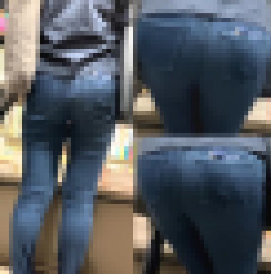 上品な奥様の本格紺デニムはやはり最高 芸術的なシワをじっくり収録【街中風景076】 サンプル画像