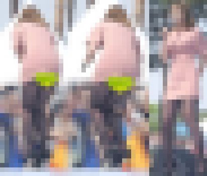 パンスト美人のエロすぎる美脚とお尻にチラ見え　サンプル画像2