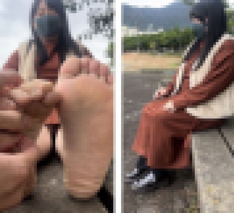 清楚系美女、25cm激弱足裏くすぐり！4分46秒 サンプル画像