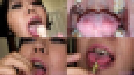 【口内フェチ】望月ハナのマニアックな口内観察・口内フェチプレイ！【丸吞み】　サンプル画像1