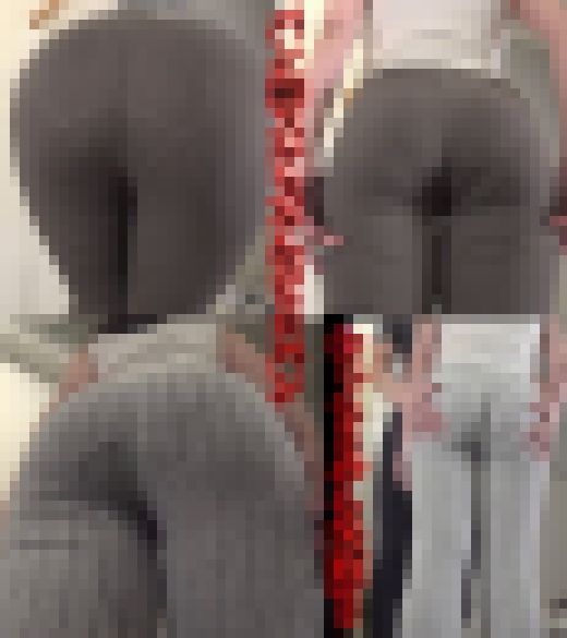 巨乳セクハラ試着室（4）パン線スケスケなピタパンの鼠径部クイコミ、むっちりデカ尻弄り サンプル画像
