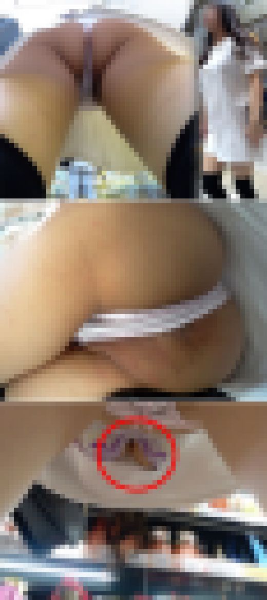 【ハミ乳首】下着丸見えの巨乳お姉さん♪ブラからハミ出た乳首やアナルシワを披露する変態ビッチ女!!　サンプル画像3