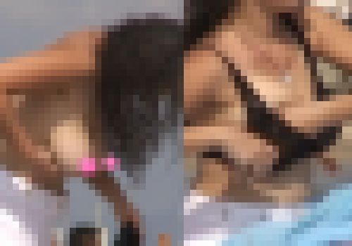 【フルHD】海水浴場でビキニからブラに着替えの爆乳　サンプル画像3