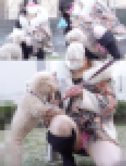犬の散歩中にラッキースケベ♡形くっきり食い込みがすごいミニスカブーツの美人お姉さん　サンプル画像3